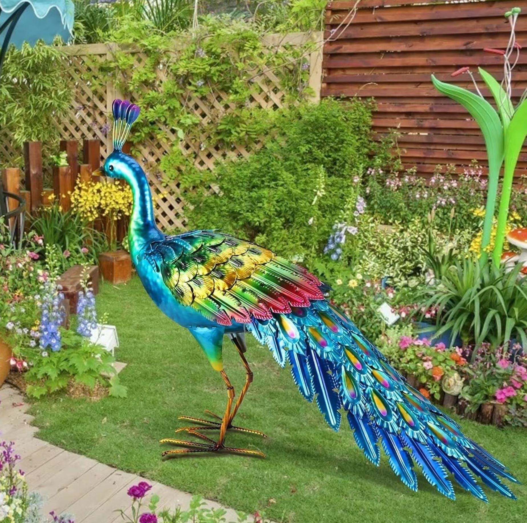 Metal Peacock Statue 45 cm