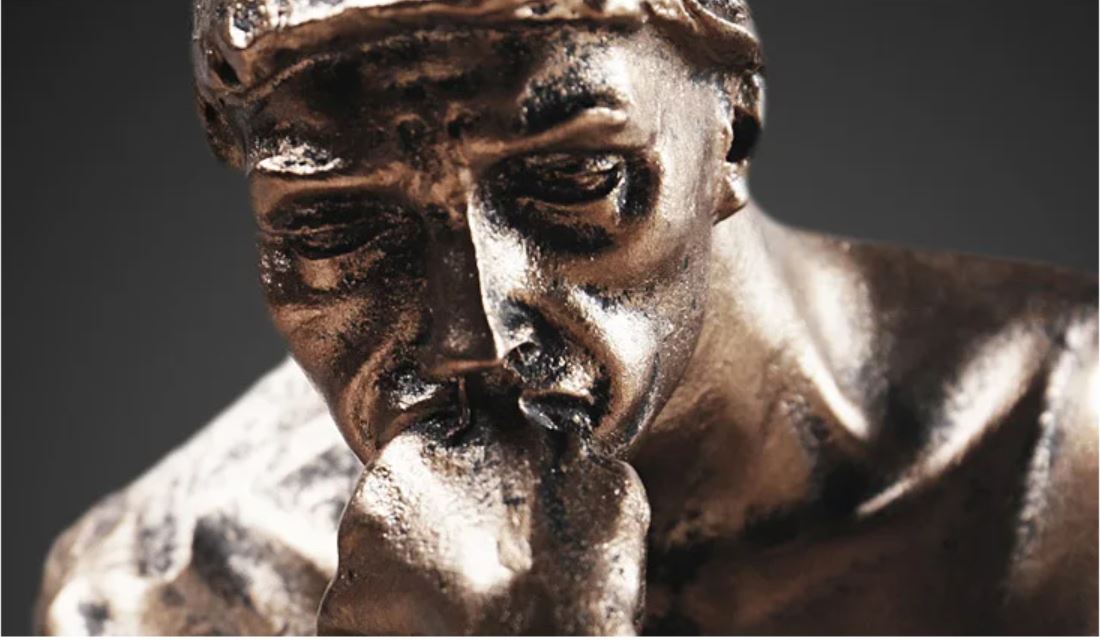 The Thinker by Rodin Statue, Bronze Effect, 24 cm