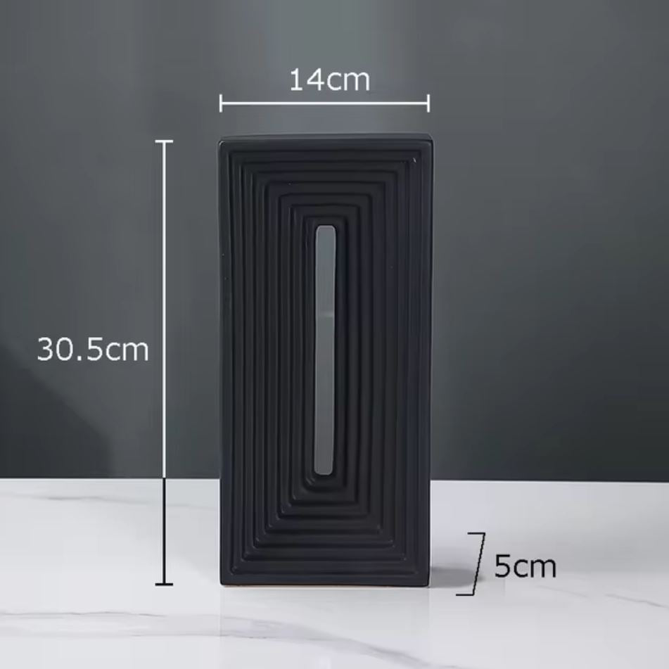Black Rectangle Ceramic Sculpture 30 cm