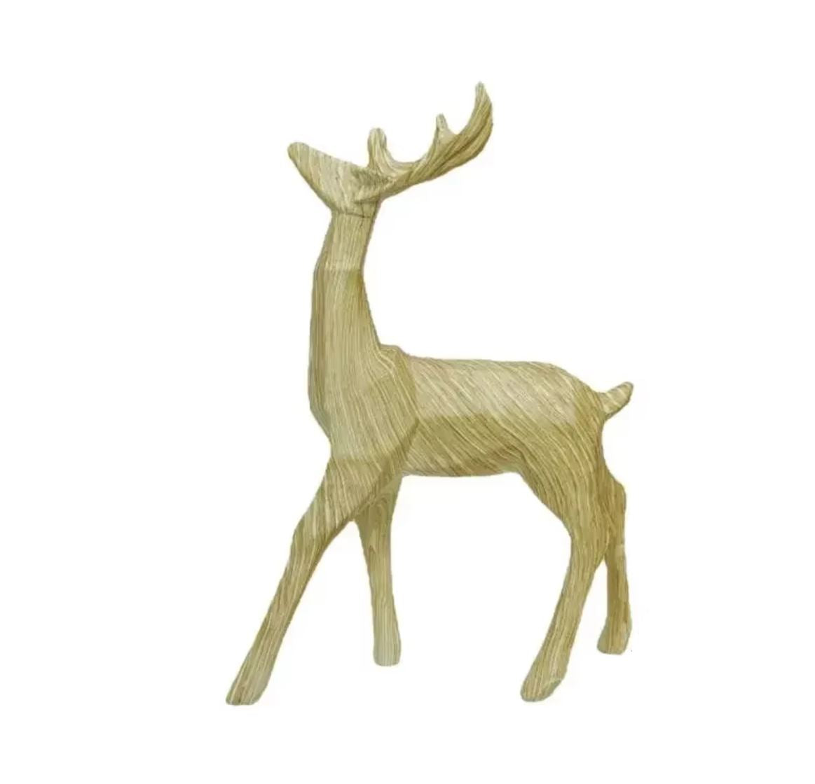 Origami Reindeer Statue in Wood 24 cm