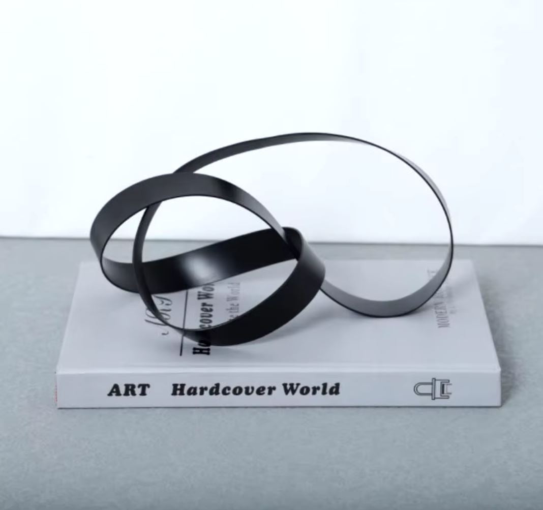 Black Metal Abstract Sculpture 14 cm