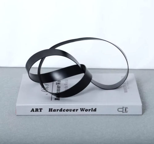 Black Metal Abstract Sculpture 14 cm