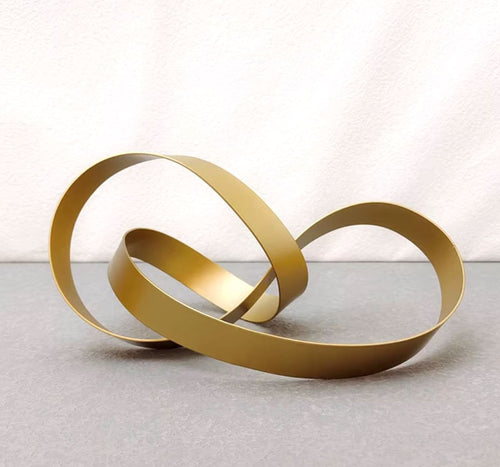 Gold Metal Abstract Sculpture 14 cm