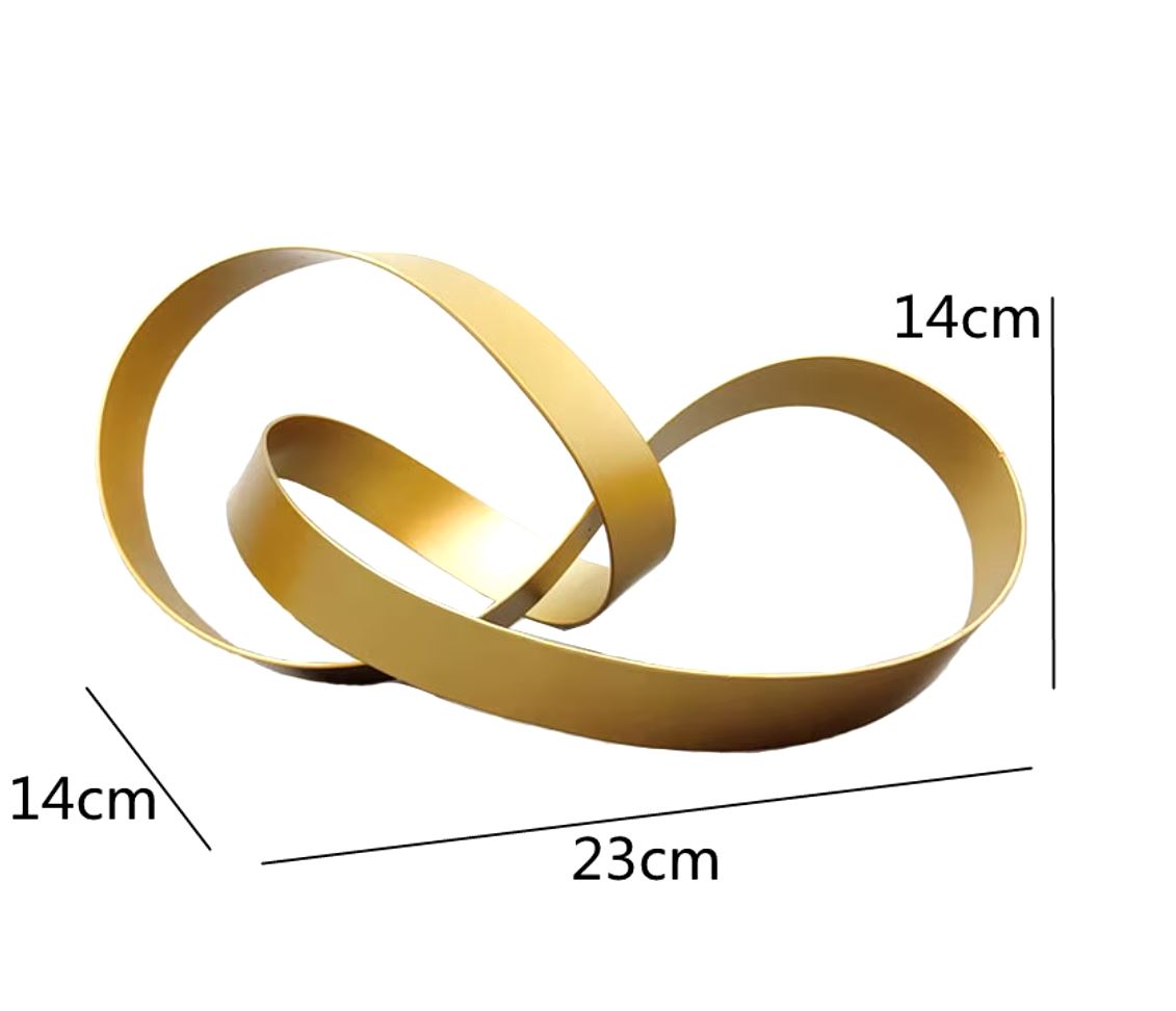 Gold Metal Abstract Sculpture 14 cm