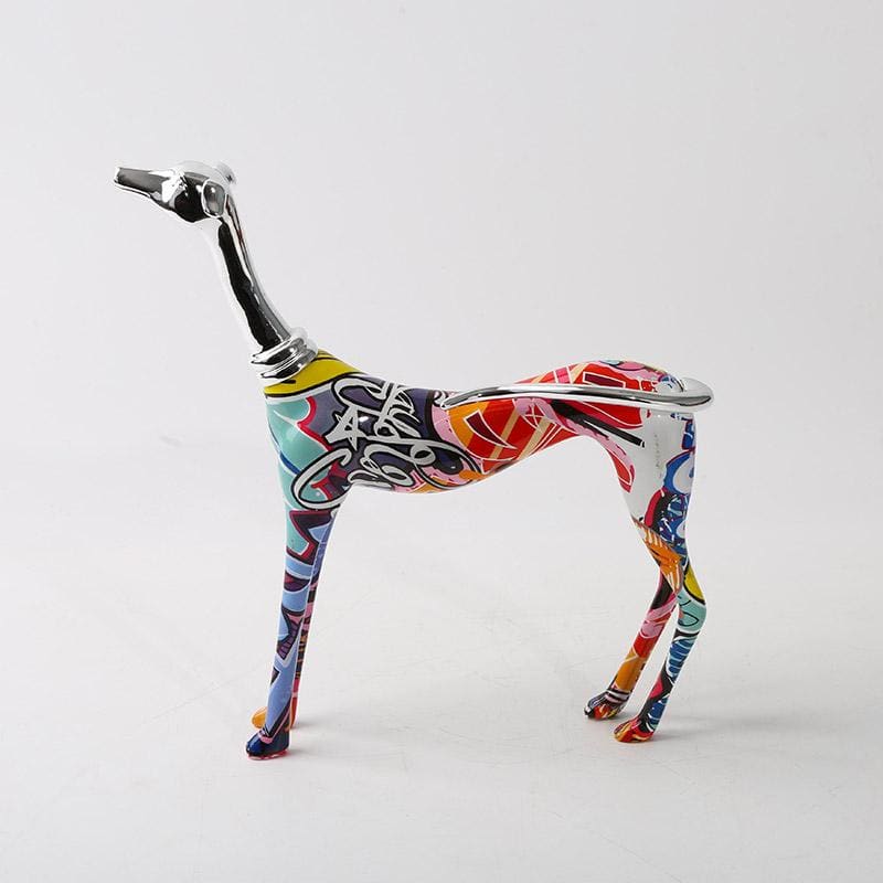 Dog Statue <br/> Multicolor Greyhound Sculpture