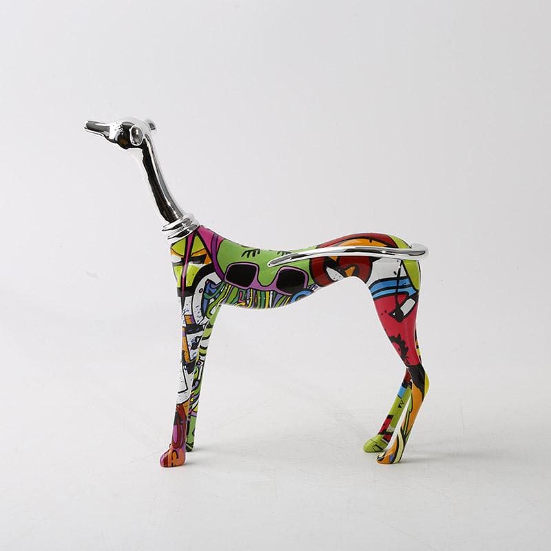 Dog Statue <br/> Multicolor Greyhound Sculpture