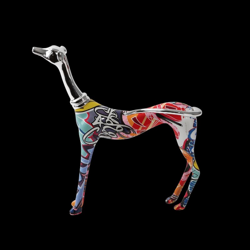 Dog Statue <br/> Multicolor Greyhound Sculpture