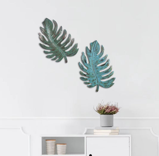Metal Leaf Wall Sculpture 28 cm