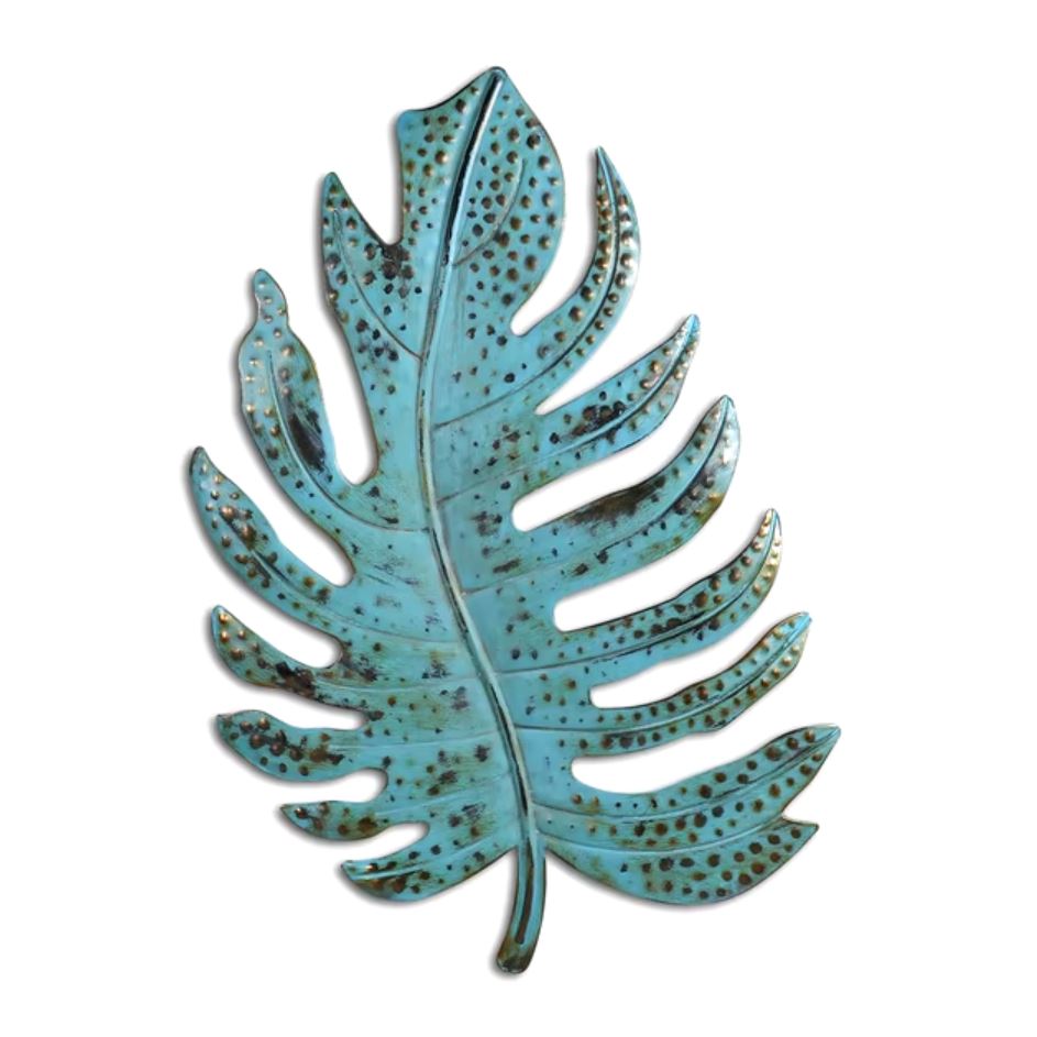 Metal Leaf Wall Sculpture 28 cm