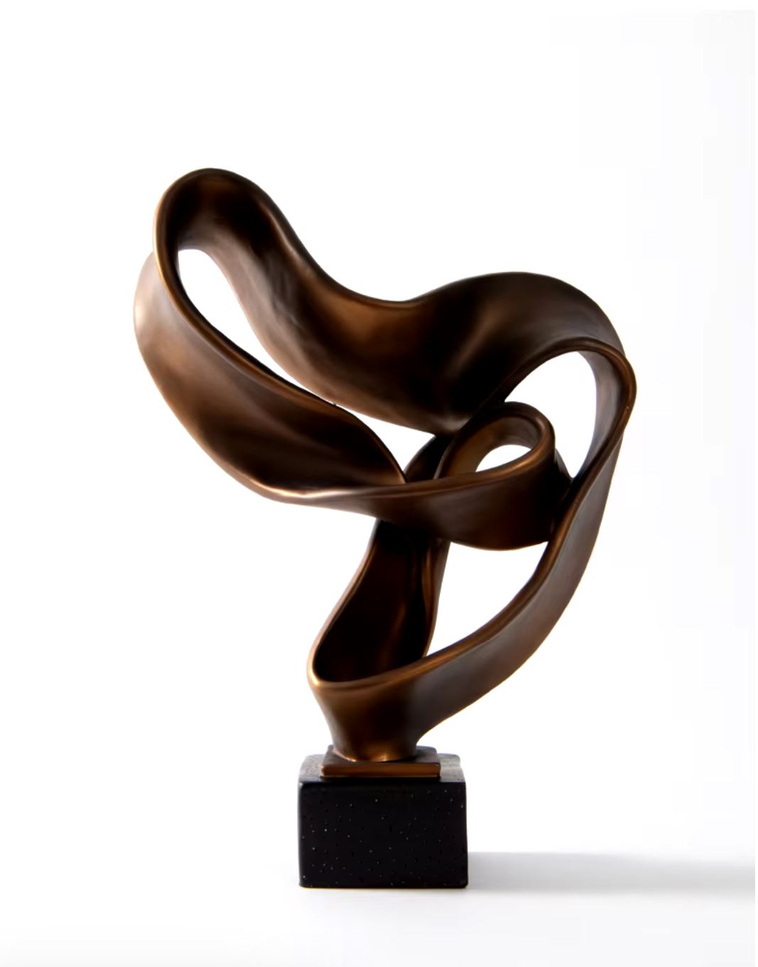Bronze-Colored Abstract Resin Sculpture 45 cm