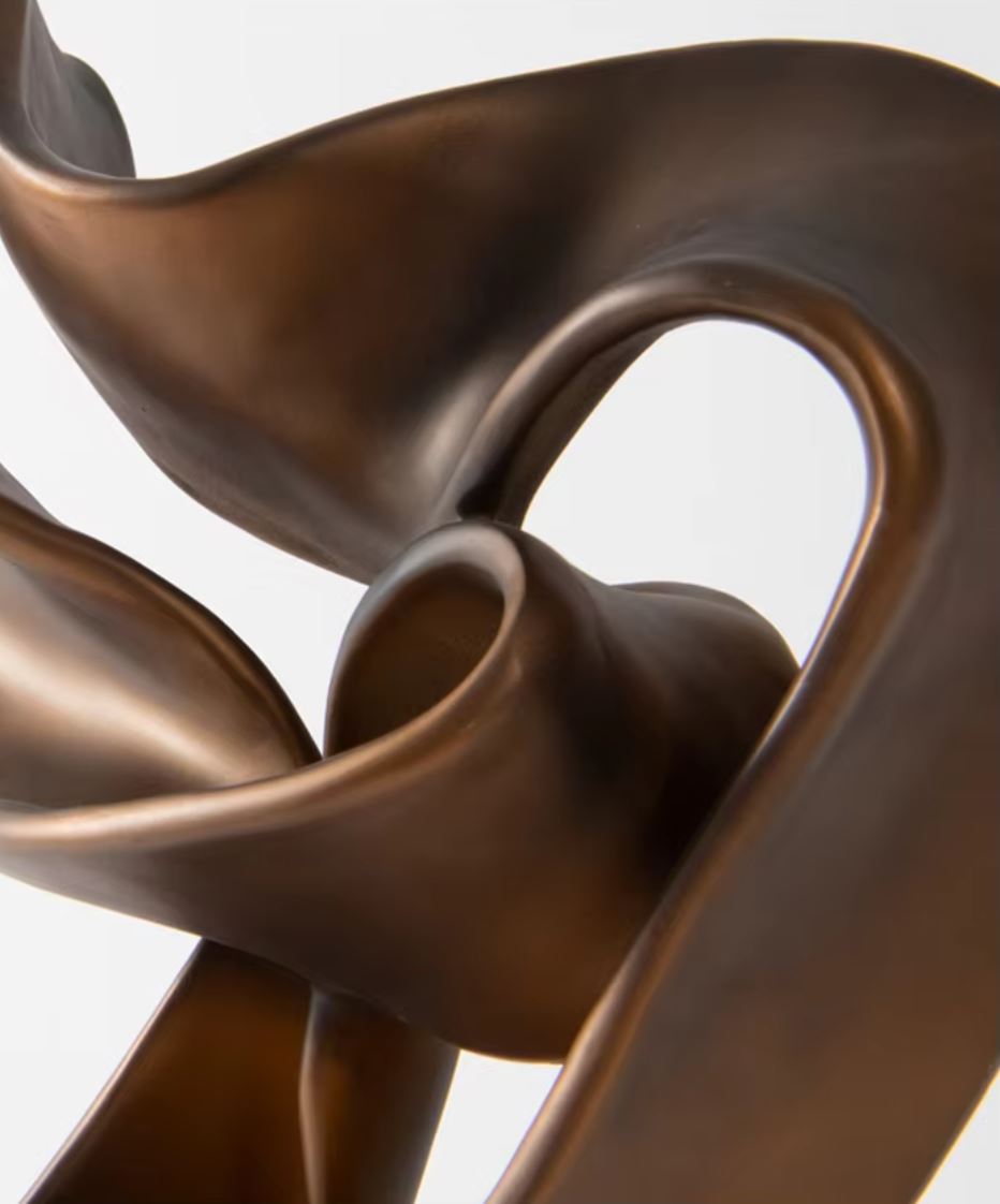Bronze-Colored Abstract Resin Sculpture 45 cm
