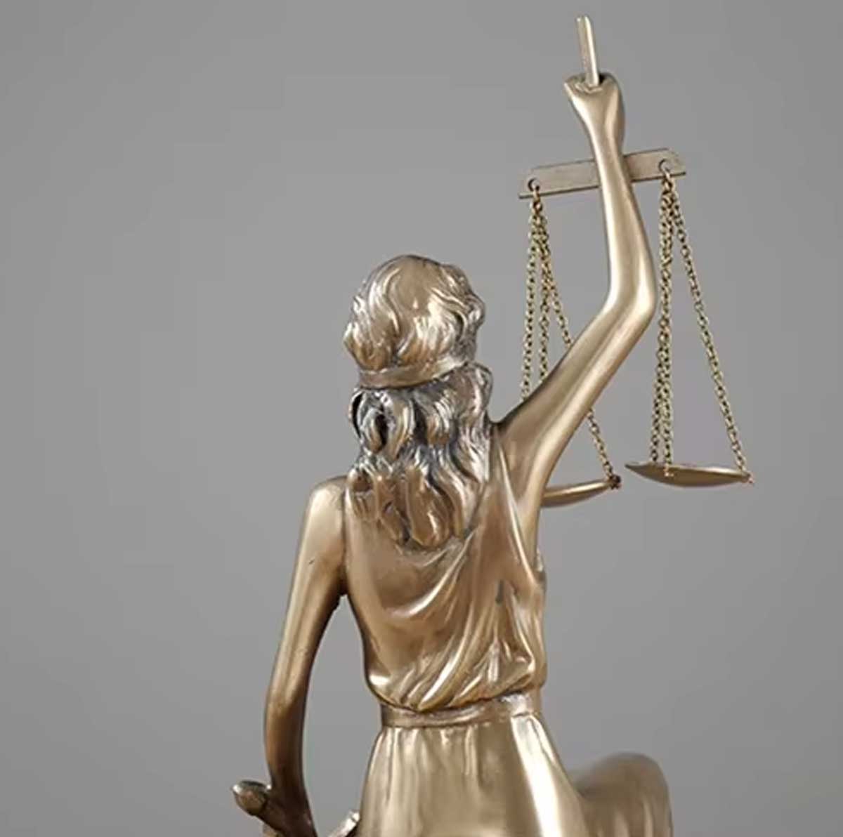 Justice Statue Bookends, Bronze Finish – Set of 2 Pieces - 26 cm