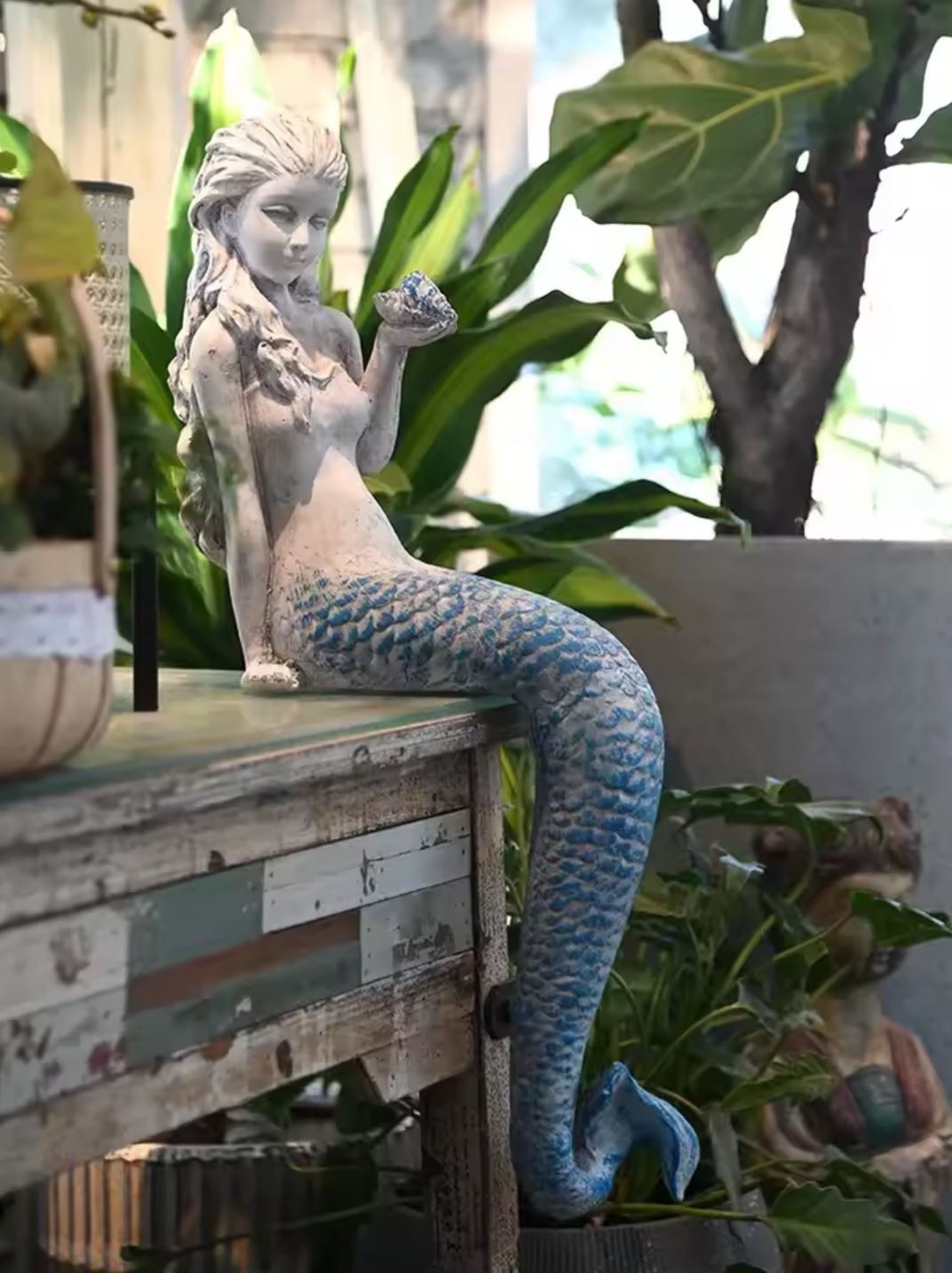 Mermaid Woman Statue for Outdoors 63 cm