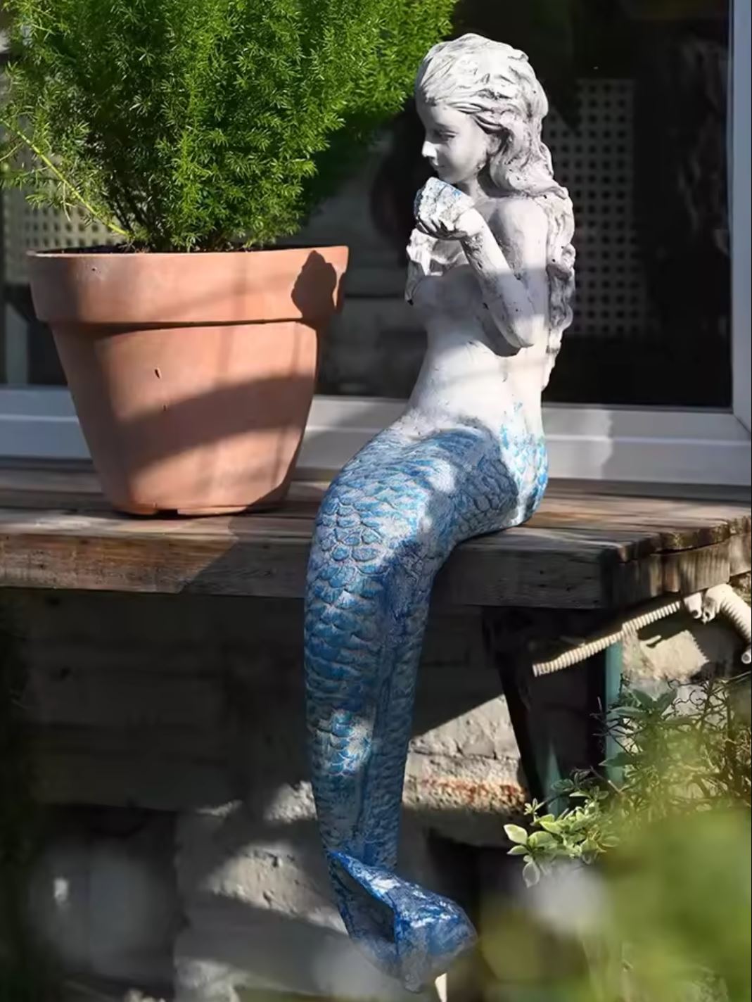 Mermaid Woman Statue for Outdoors 63 cm