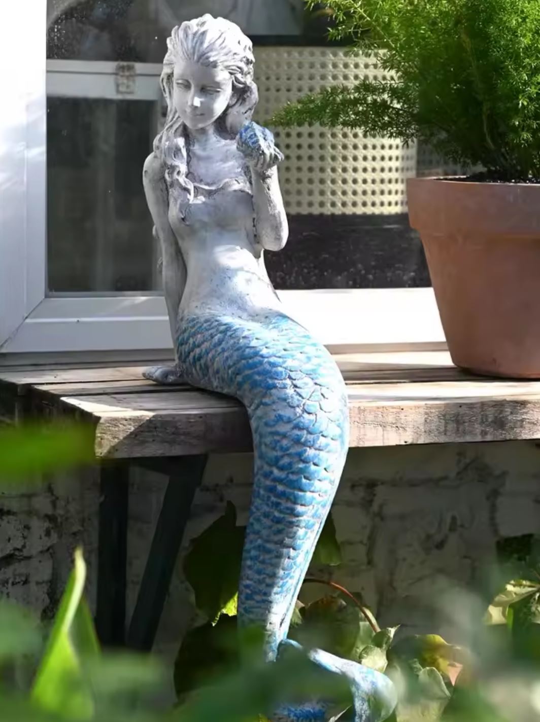 Mermaid Woman Statue for Outdoors 63 cm