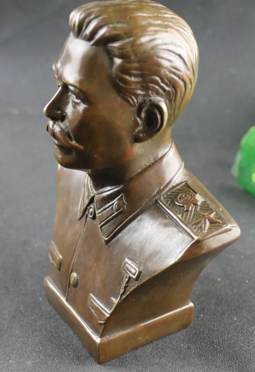 Stalin Bust in Brass 17 cm