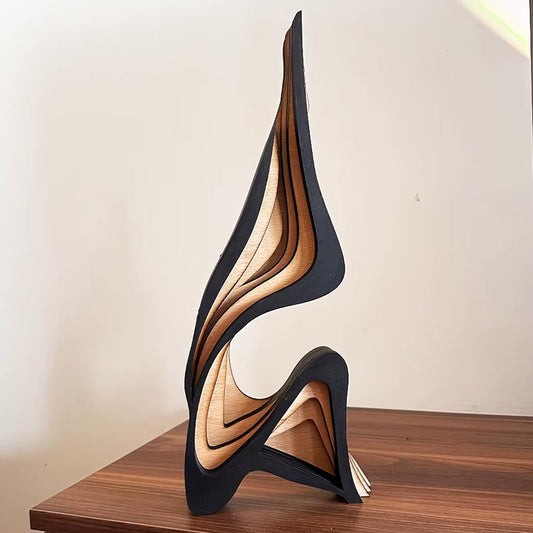 Abstract Design Wood Statue 40 cm