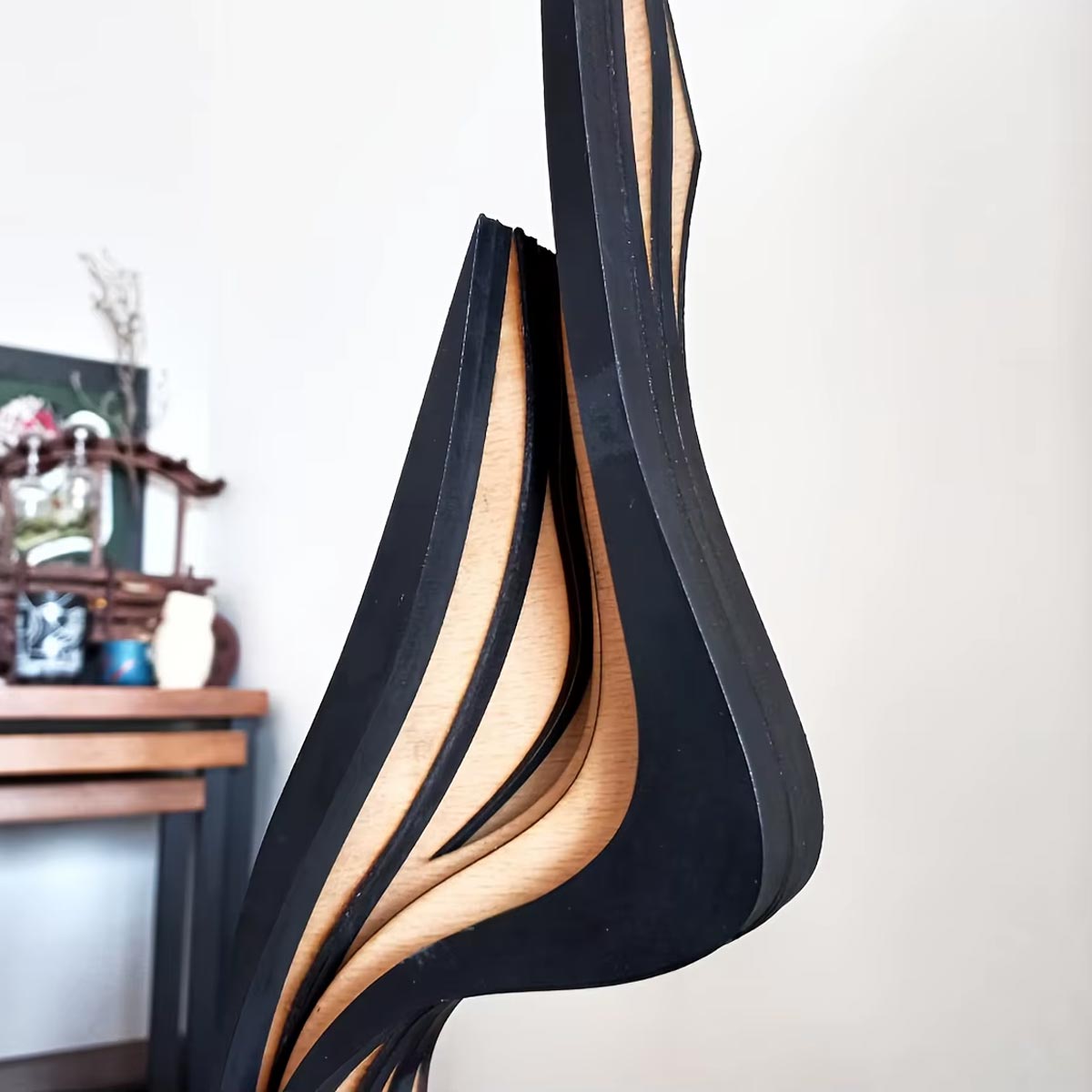 Abstract Design Wood Statue 40 cm