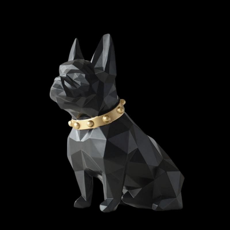 Bulldog Statue <br/> Origami Collar 25 cm