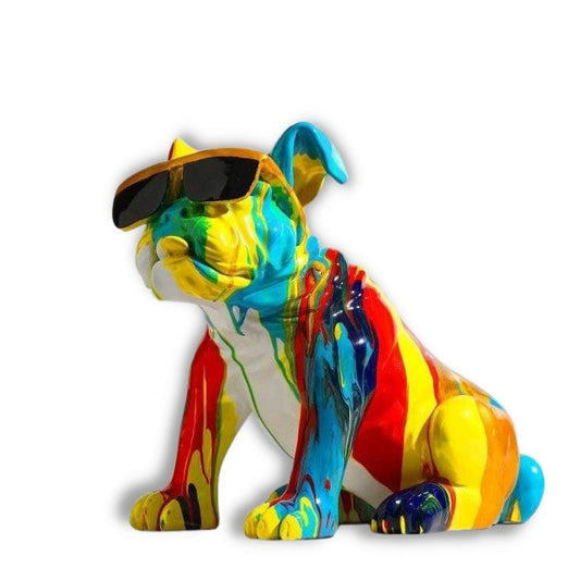 Bulldog Statue <br/> Multicolor Dog 32 cm