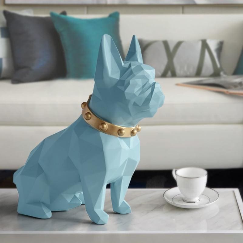 Bulldog Statue <br/> Origami Collar 25 cm