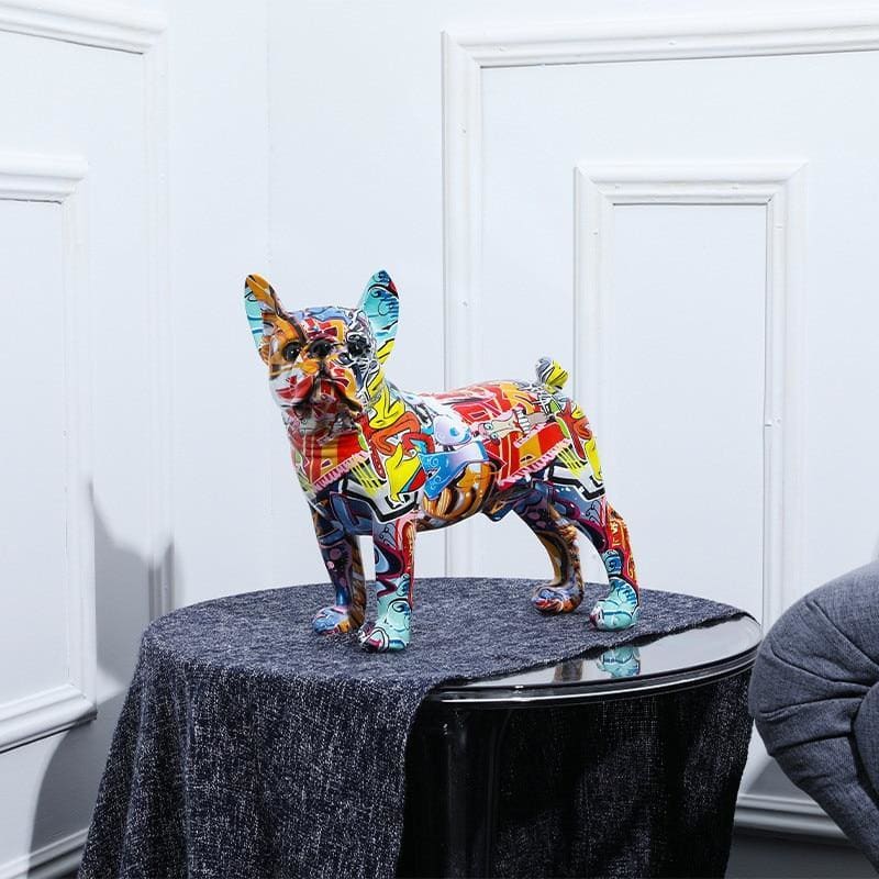 Bulldog Statue <br/> Multicolor 28 cm