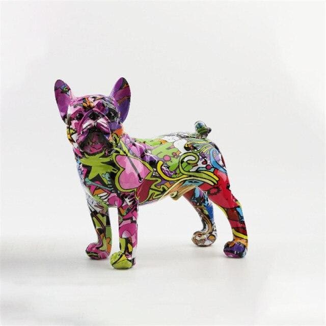 Bulldog Statue <br/> Multicolor 28 cm