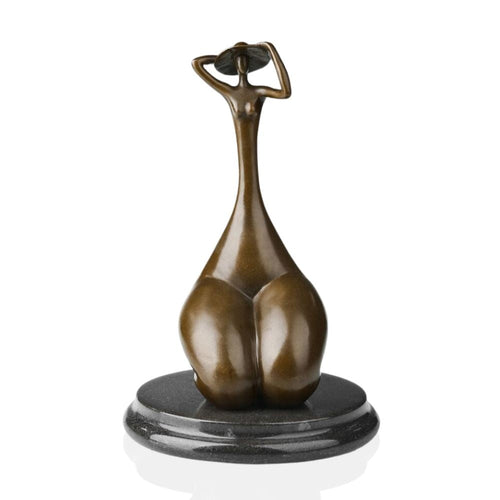 Bronze Sculpture <br/> Seated Bronze Woman Statue 22 cm