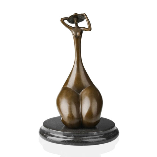 Bronze Sculpture <br/> Seated Bronze Woman Statue 22 cm