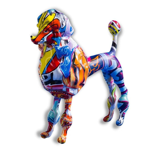 Dog Statue <br/> Multicolor Poodle