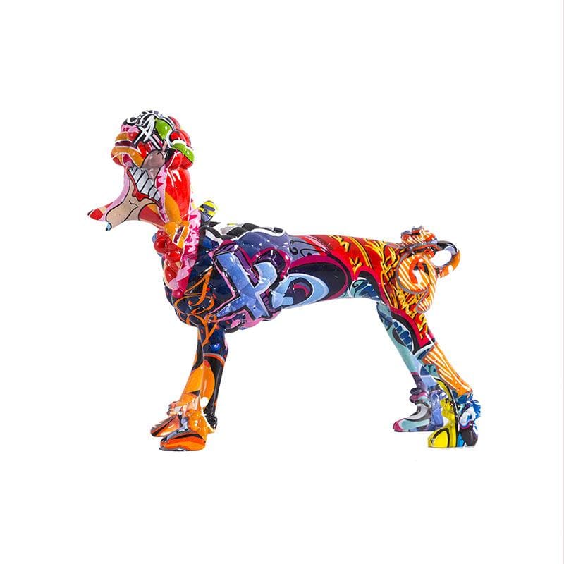 Dog Statue <br/> Multicolor Poodle