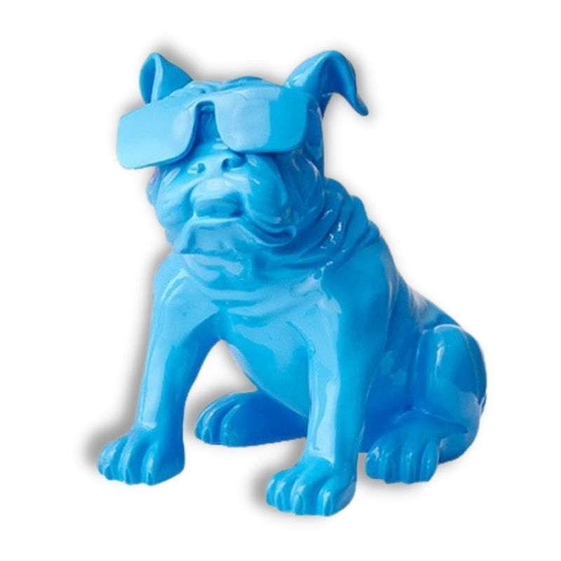 Dog Statue <br/> Bulldog with Glasses 34 cm