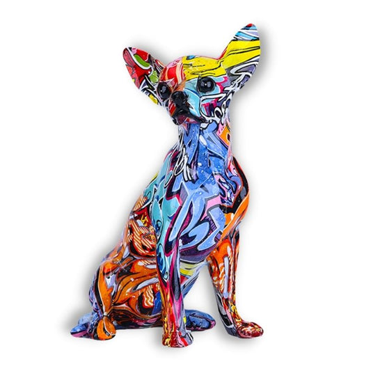 Dog Statue <br/> Graffiti Chihuahua Statue