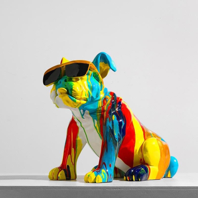 Bulldog Statue <br/> Multicolor Dog 32 cm