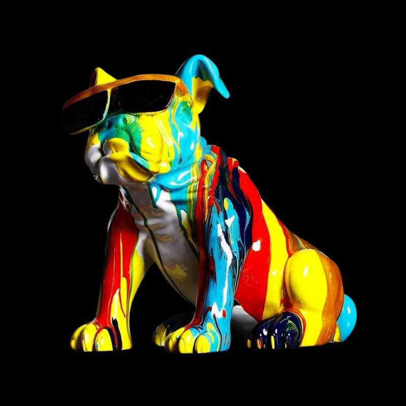 Bulldog Statue <br/> Multicolor Dog 32 cm
