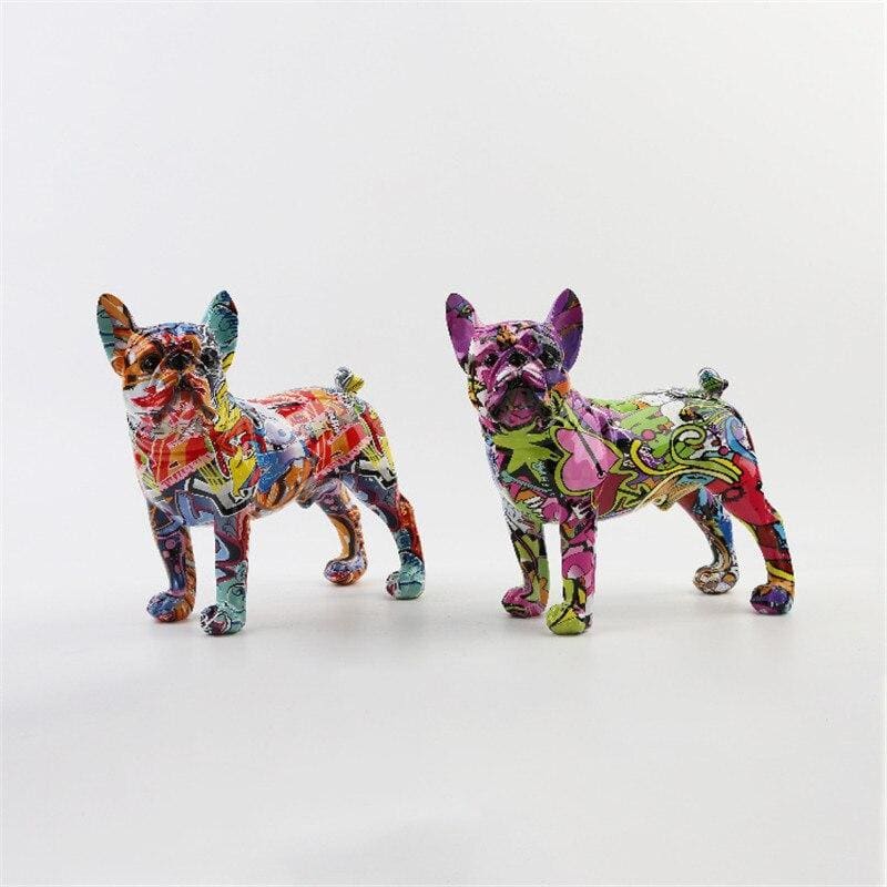 Bulldog Statue <br/> Multicolor 28 cm