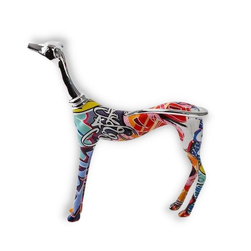 Dog Statue <br/> Multicolor Greyhound Sculpture