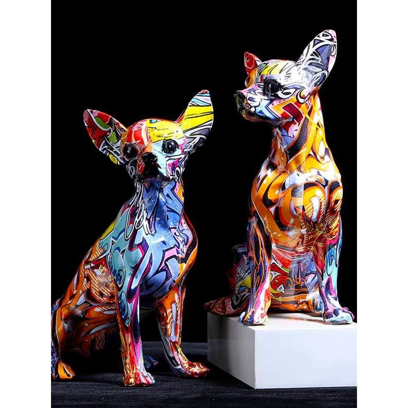 Dog Statue <br/> Graffiti Chihuahua Statue