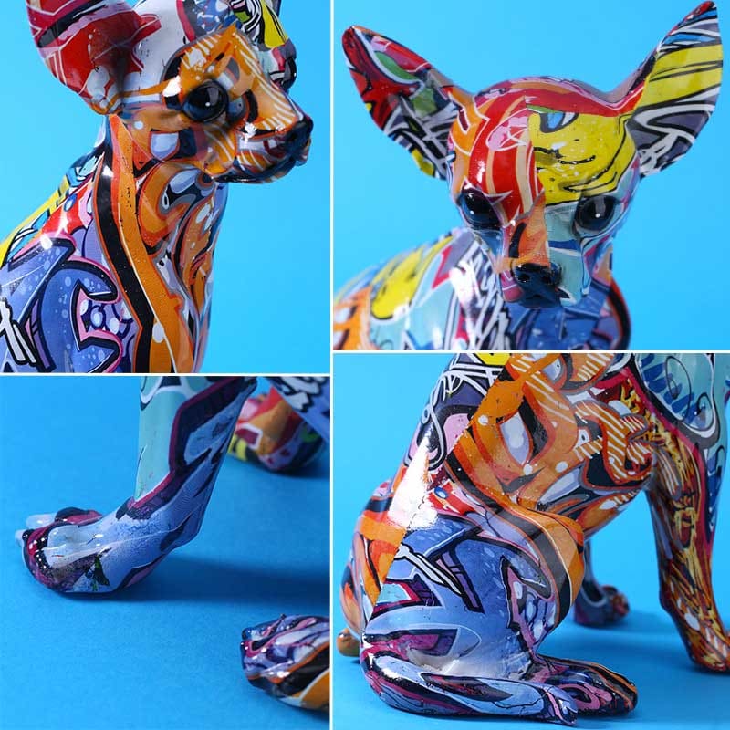 Dog Statue <br/> Graffiti Chihuahua Statue
