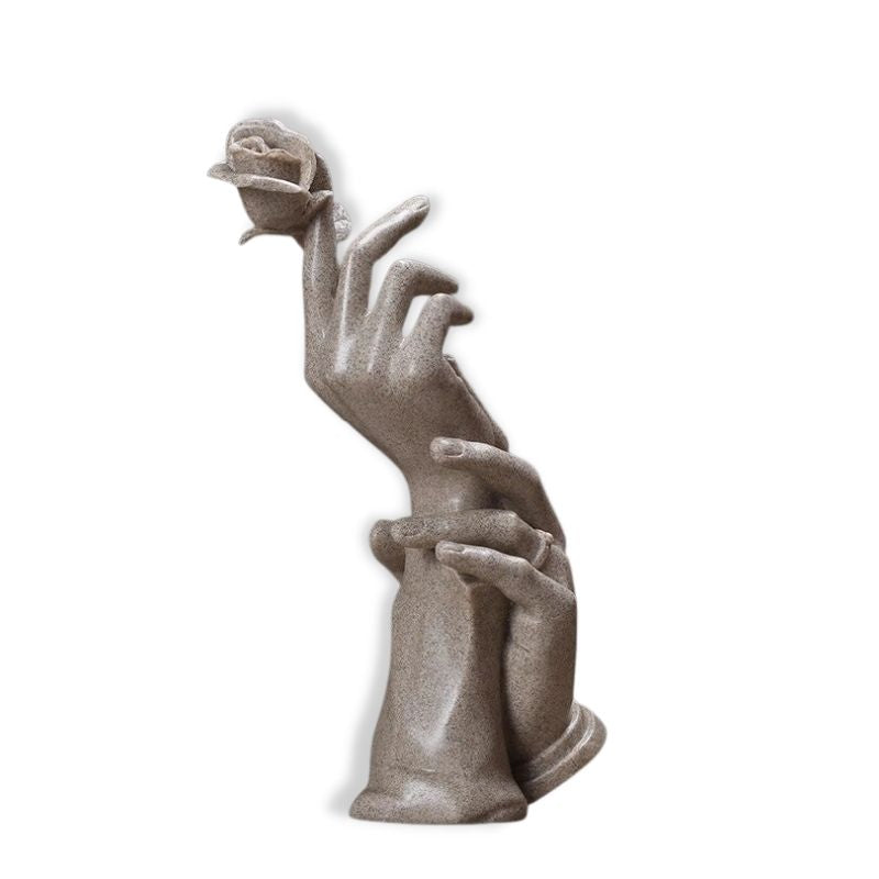 Couple Statue <br/> Hands & Rose