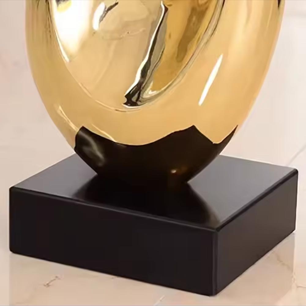 Golden Abstract Design Statue in Resin – Decorative Sculpture 49 cm