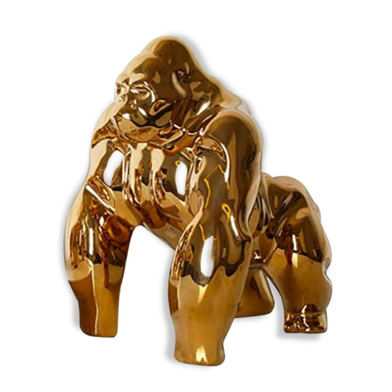 Gorilla Statue <br/> Gold Design