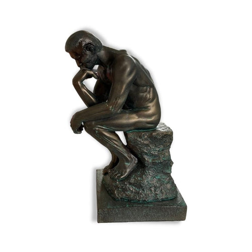 Man Statue <br/> The Thinker by Rodin, Bronze-Effect Reproduction, 20 cm