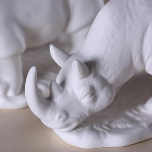 Rhinoceros Statue <br/> White