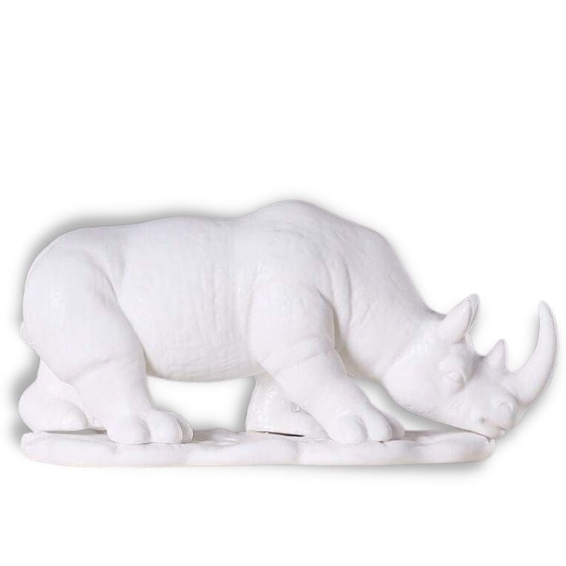 Rhinoceros Statue <br/> White