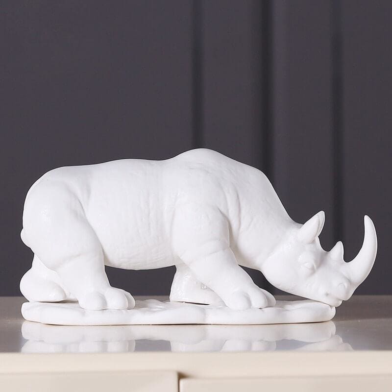 Rhinoceros Statue <br/> White