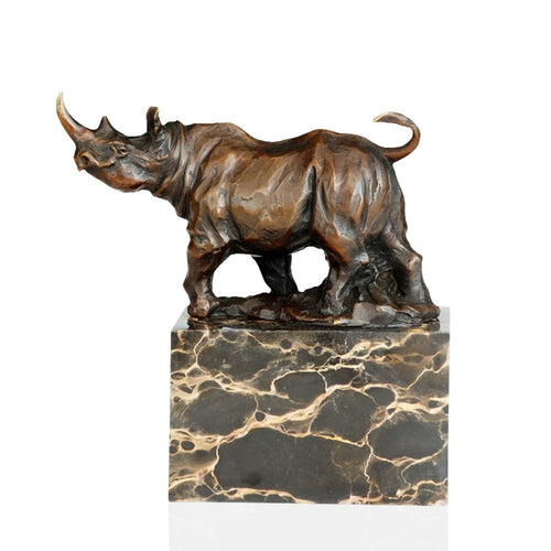 Bronze Sculpture <br/> Rhinoceros Statue 19 cm