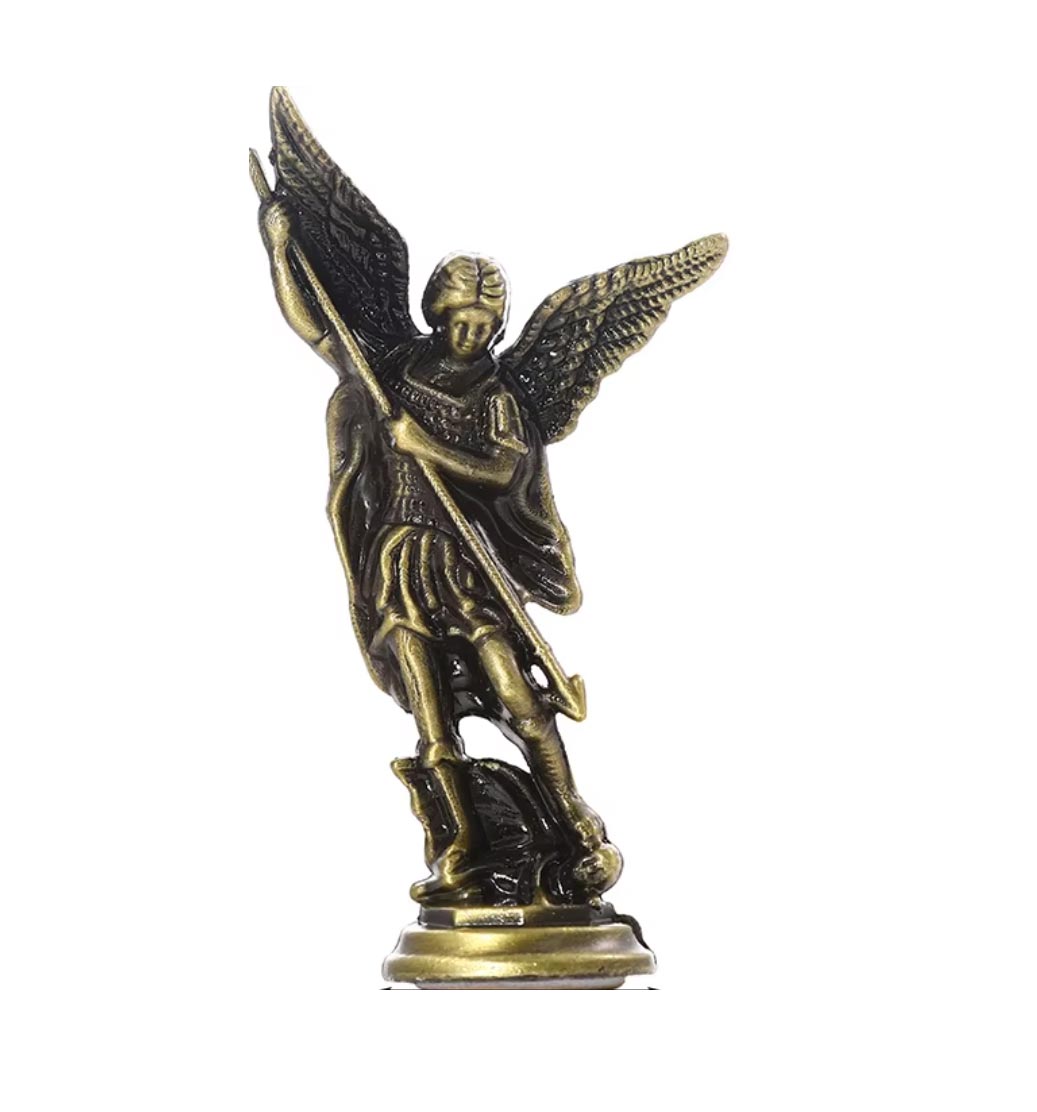 Saint Michael Statue in Zinc 8 cm