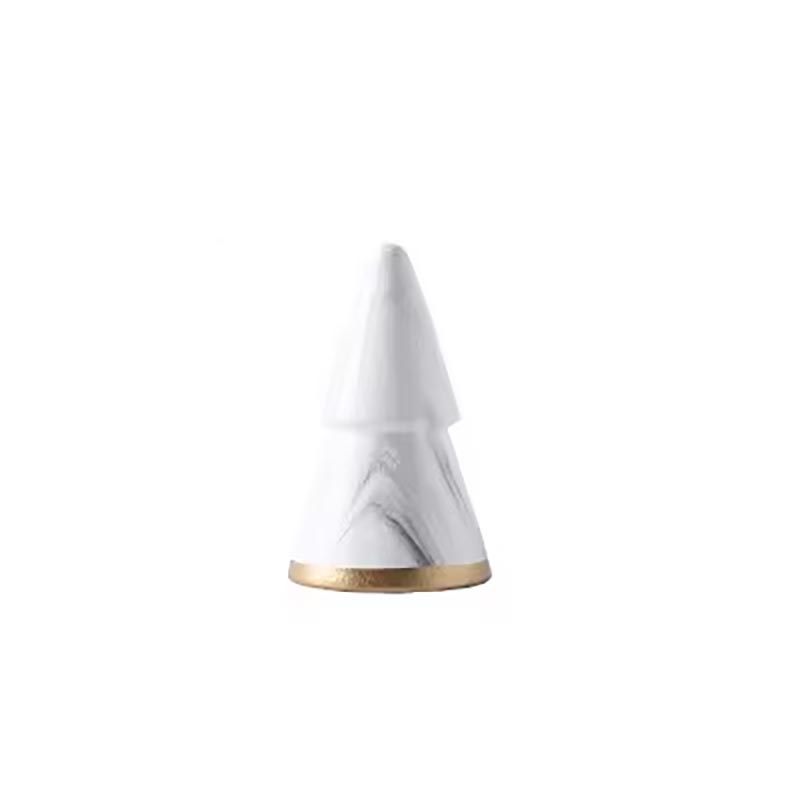 White & Gold Nordic Fir Tree Statue 13 cm