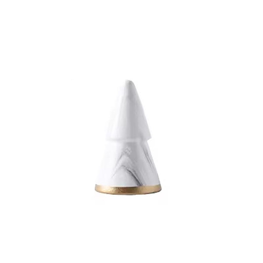 White & Gold Nordic Fir Tree Statue 13 cm